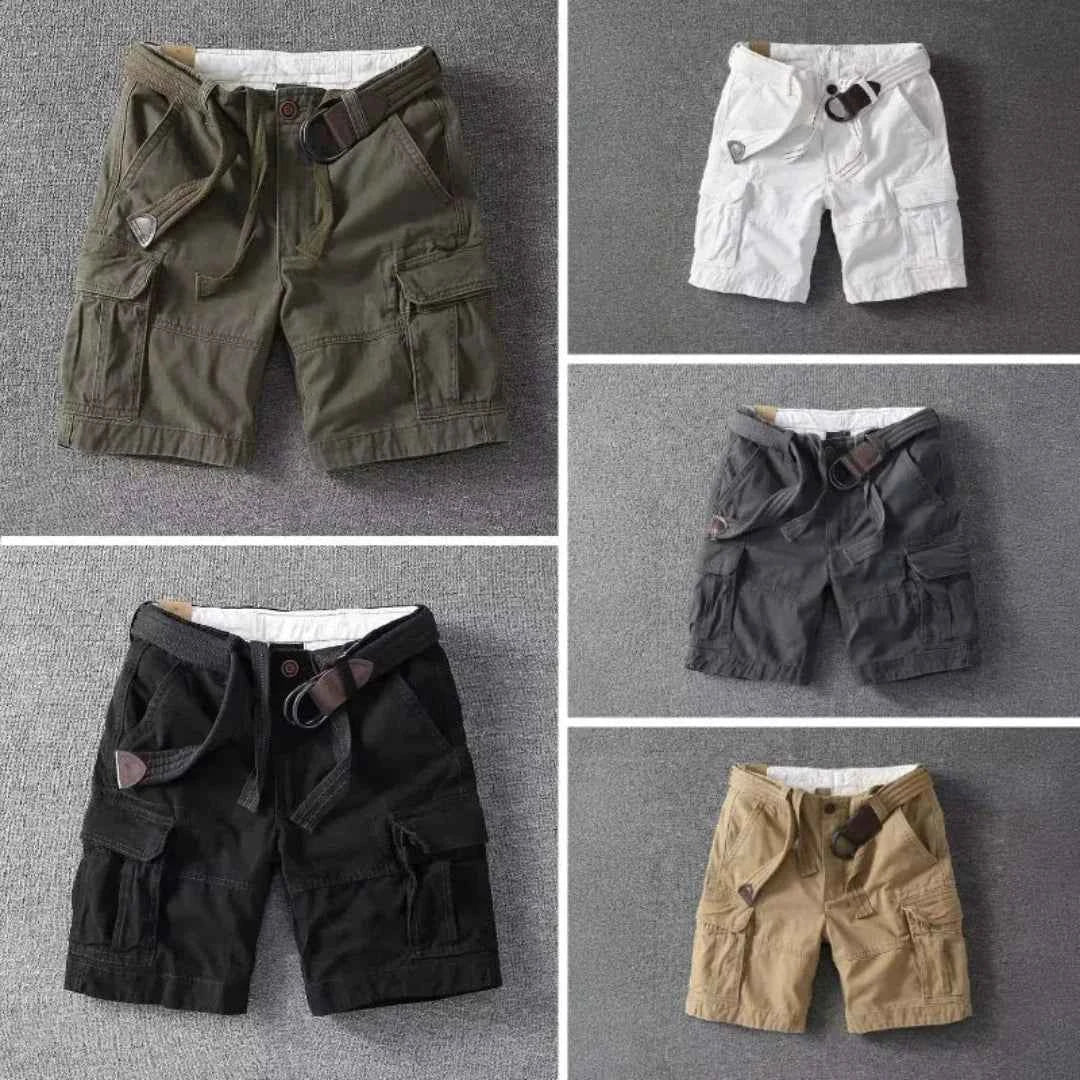 Gerard - Pantalones Cortos Cargo con Cinturón para Hombre