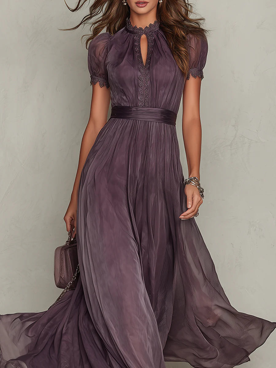 Teresa | Vestido maxi de gasa elegante vintage