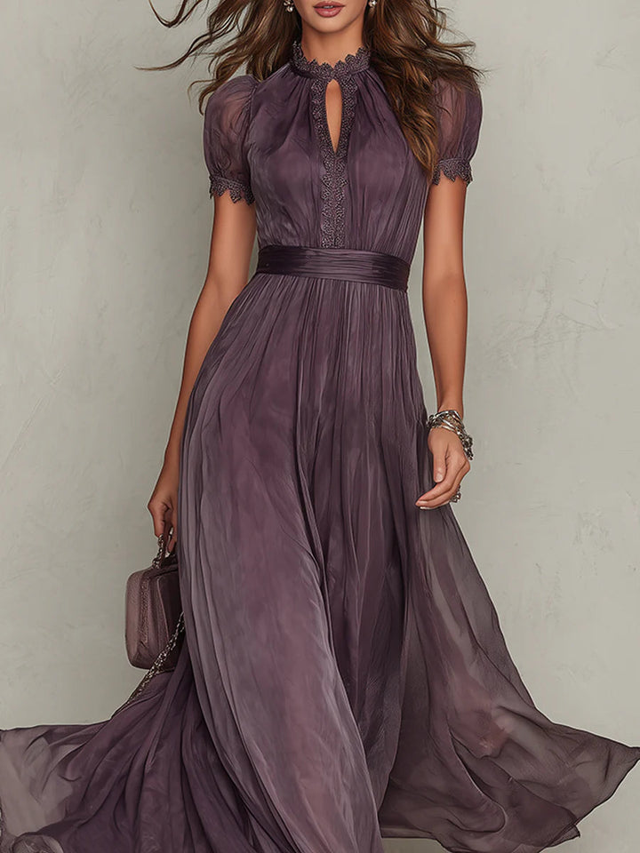 Teresa | Vestido maxi de gasa elegante vintage