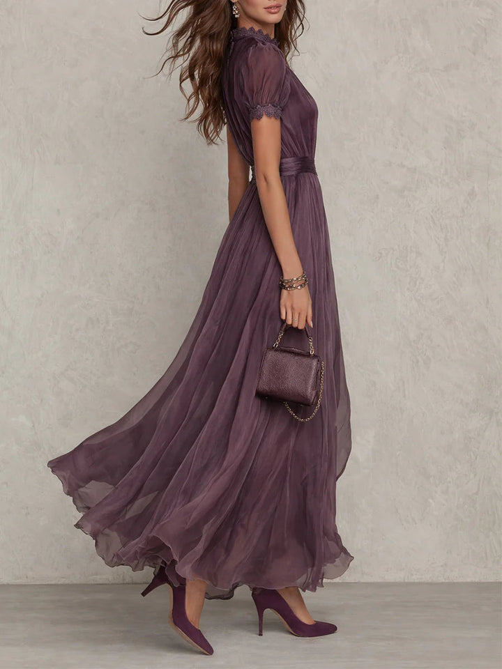 Teresa | Vestido maxi de gasa elegante vintage