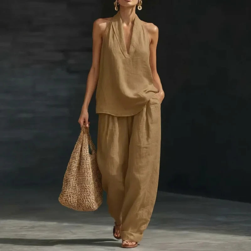 Olivia | Conjunto de dos piezas con textura de lino