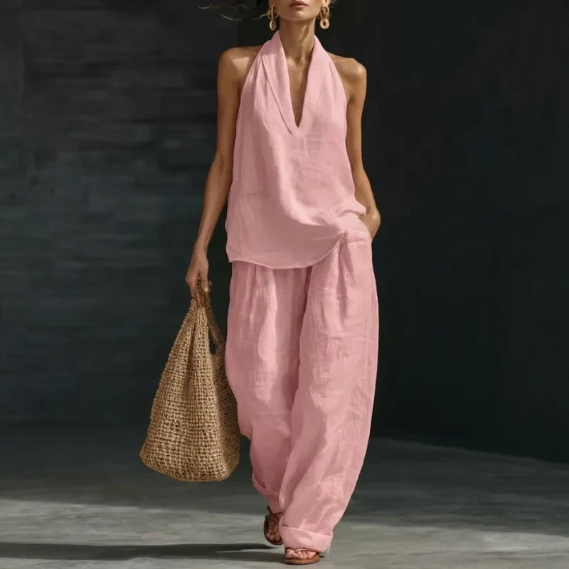 Olivia | Conjunto de dos piezas con textura de lino
