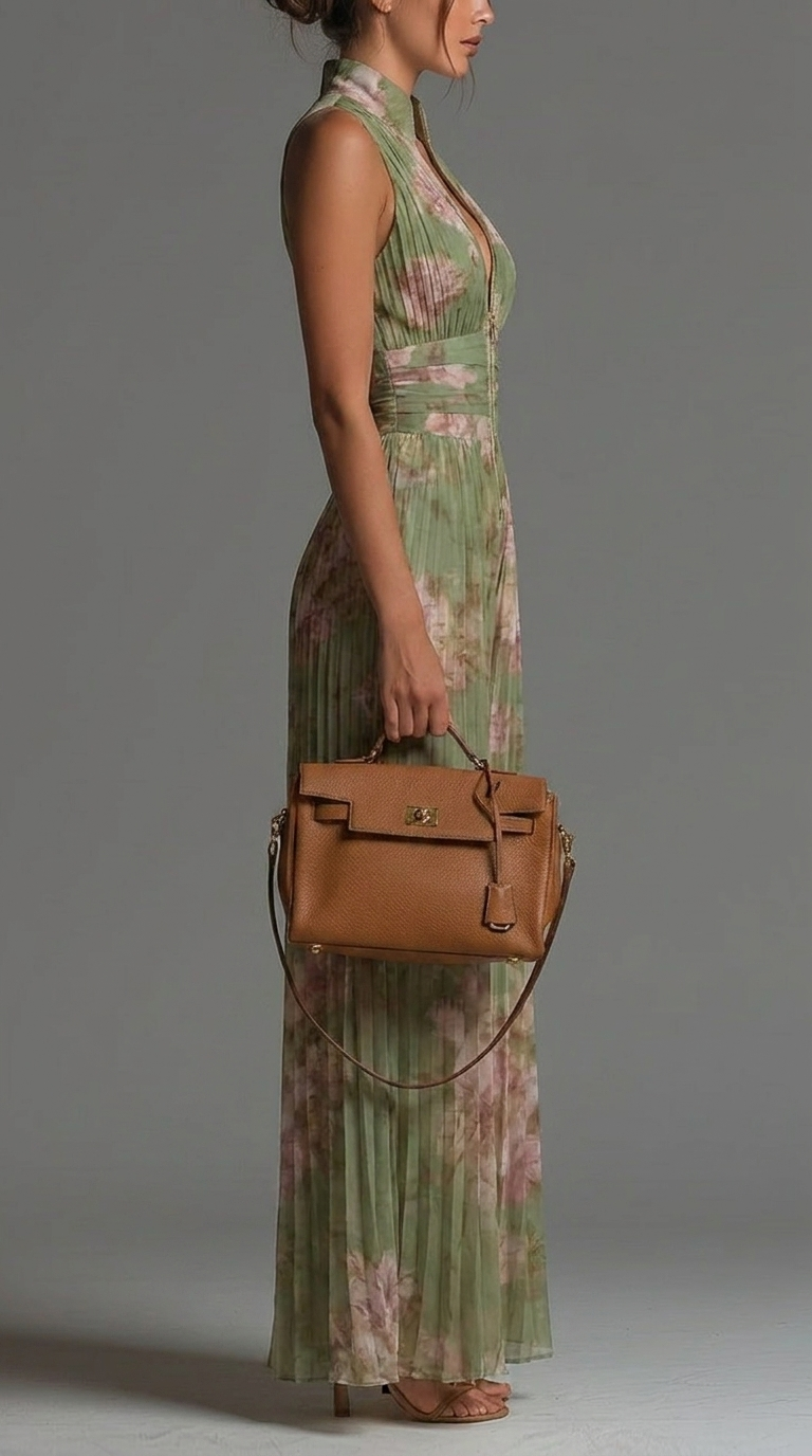 Inésia | Mono plisado de gasa floral